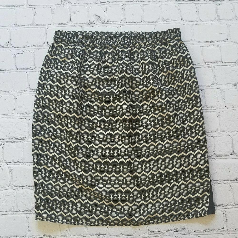 Ann Taylor LOFT Black & White Lined Skirt Sz XS